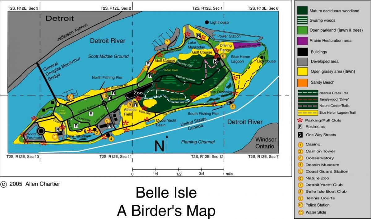 kort Belle Isle Detroit