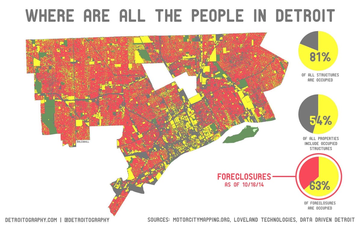 Detroit befolkning kort