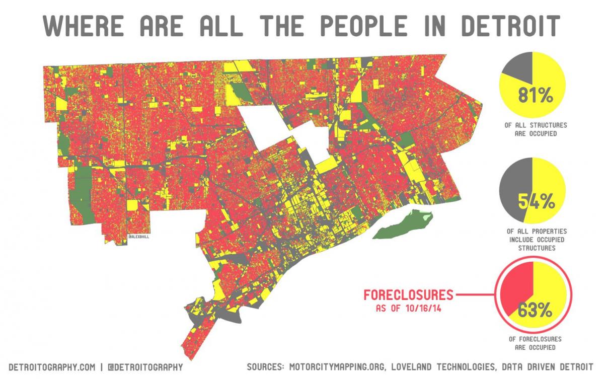 Detroit befolkning kort
