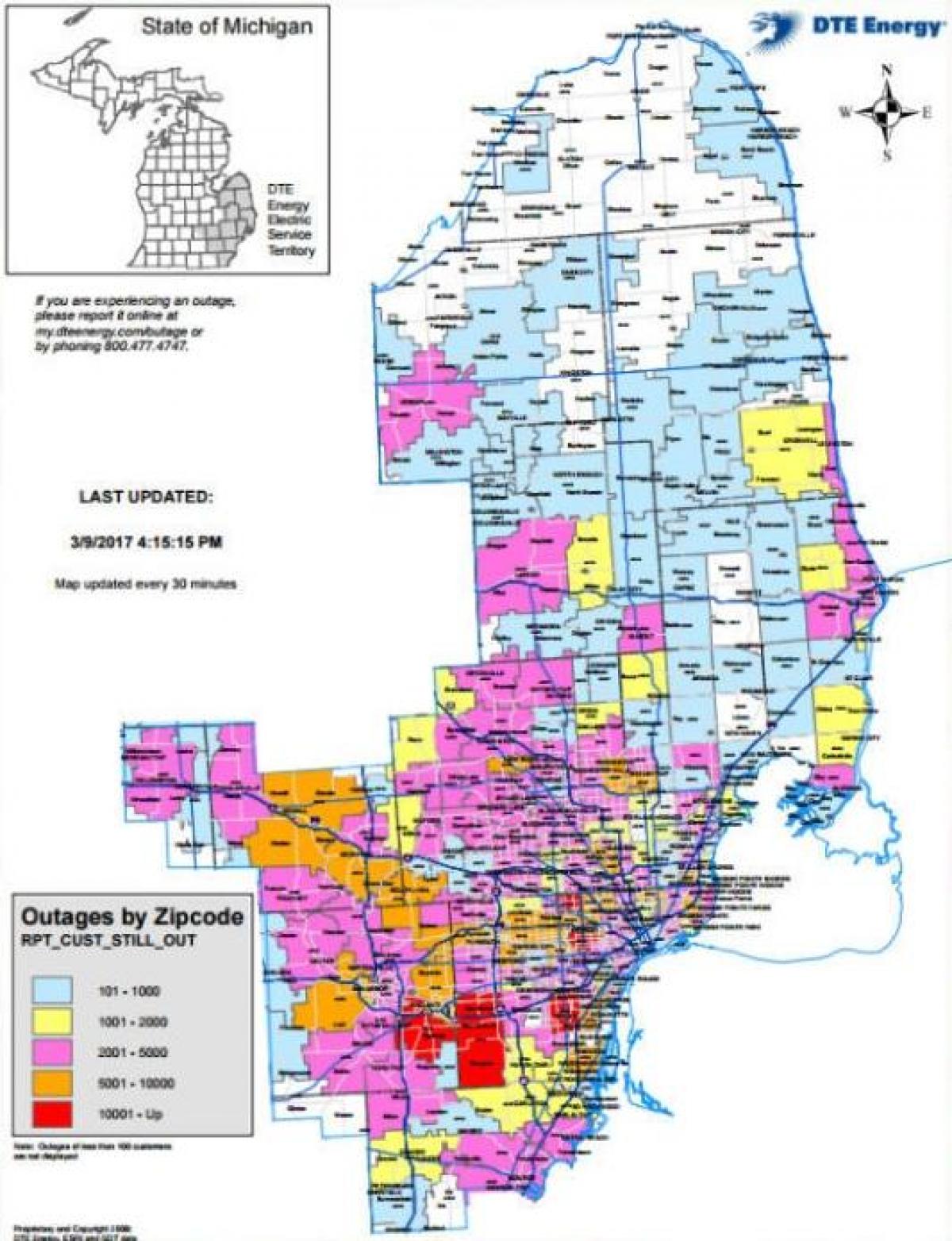 Detroit edison strømafbrydelse kort