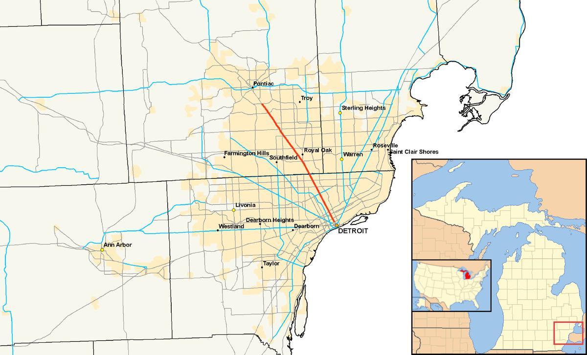Detroit kommuner kort