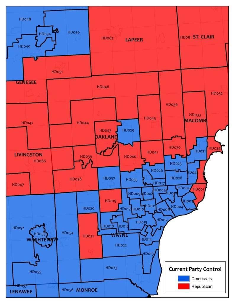 kort over Detroit-området