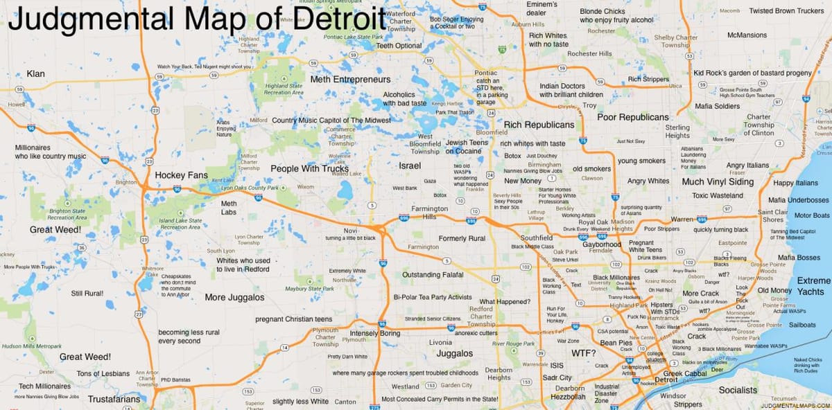 fordømmende kort Detroit