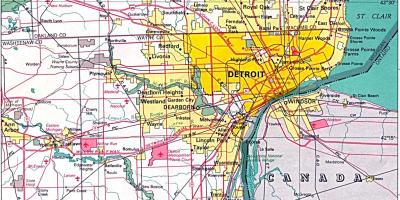 Kort over Detroit forstæder