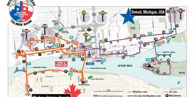 Kort over Detroit marathon