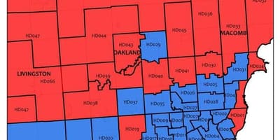 Kort over Detroit-området