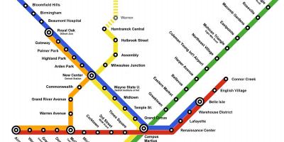 Kort over Detroit Metro